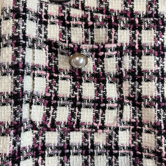 Maison d’Amelie tweed mini skirt faux pearl front pocket NWT size 4 - Picture 5 of 10